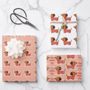 Valentinstag der Dackel Geschenkpapier Set
