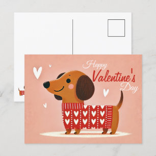Valentinstag der Dackel Postkarte