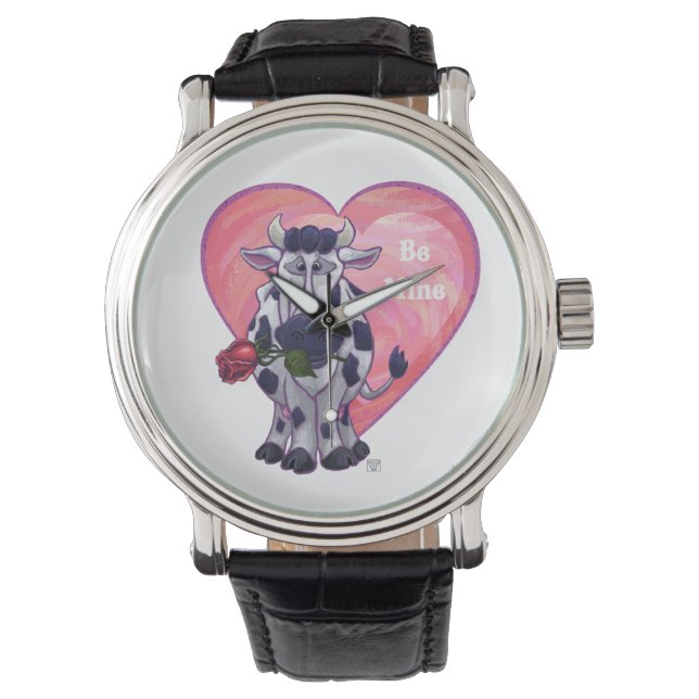 Valentinstag der Kuh Armbanduhr (Vorderseite)