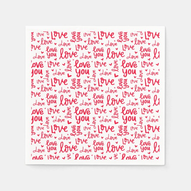 Valentinstag der Liebe Serviette (Vorderseite)