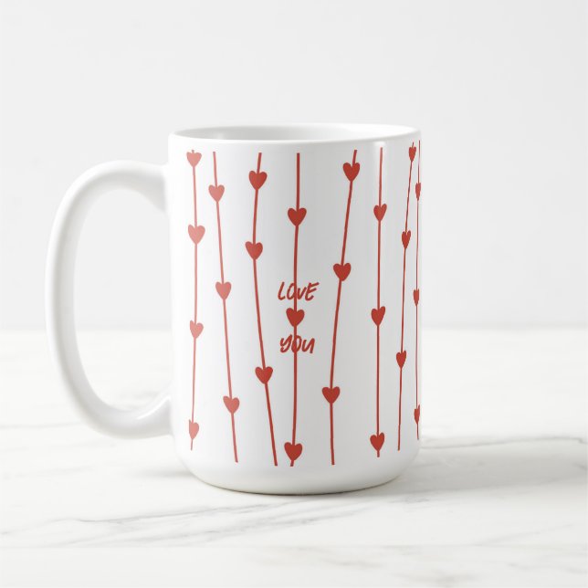 Valentinstag der niedlichen Roten Herzrinnen Kaffeetasse (Links)