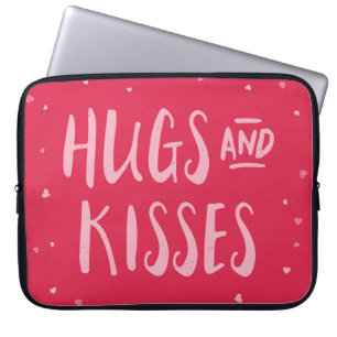 Valentinstag der Rosa-Umarmungs-und Kuss-  der Laptopschutzhülle