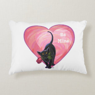 Valentinstag der Schwarzen Katze Dekokissen