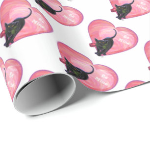 Valentinstag der Schwarzen Katze Geschenkpapier