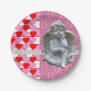 Valentinstag der Teller, Engel Pappteller