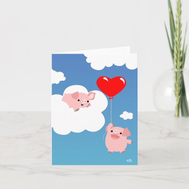Valentinstag: Der Wings of Liebe notecard Feiertagskarte (Vorderseite)