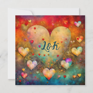 Valentinstag des abstrakten Herzens peresonalisier Karte