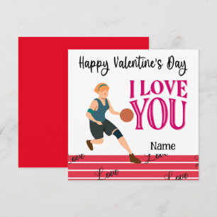 Valentinstag des Basketballspielers mit Liebe C Karte