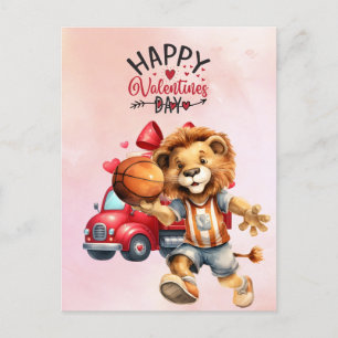 Valentinstag des Basketballspielers mit Liebe Feiertagspostkarte