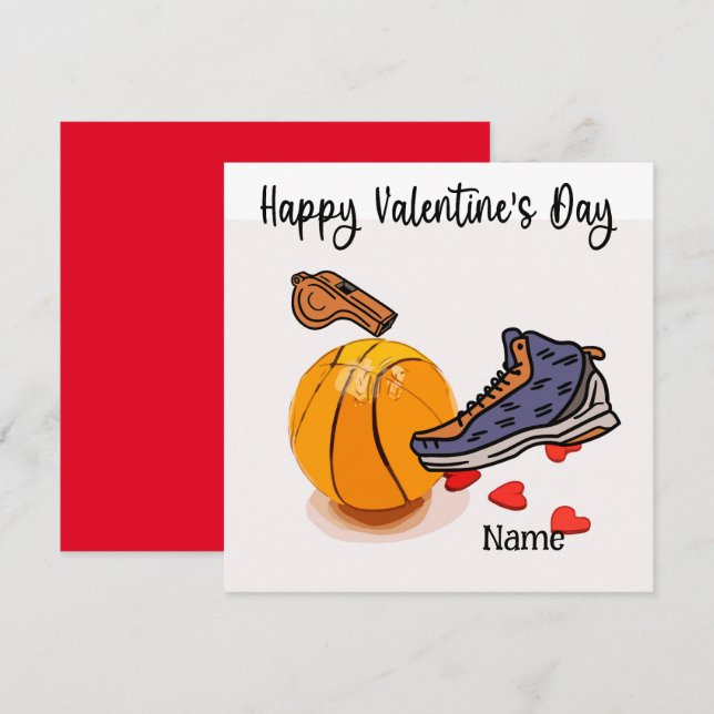 Valentinstag des Basketballspielers mit Liebe Karte (Vorne/Hinten)