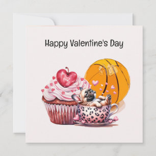 Valentinstag des Basketballspielers mit Liebe Karte