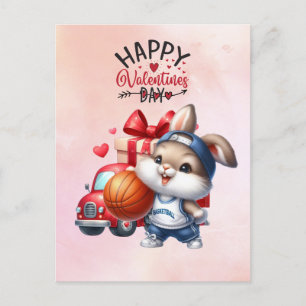 Valentinstag des Basketballspielers mit Liebe Postkarte