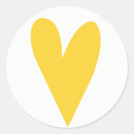 Valentinstag des Großen Gelben Herzens Runder Aufkleber