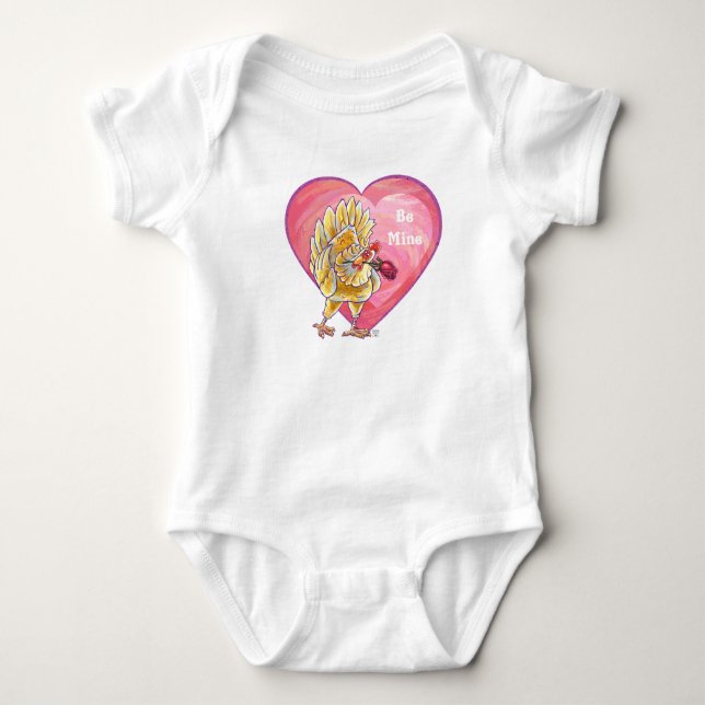 Valentinstag des Hühners Baby Strampler (Vorderseite)