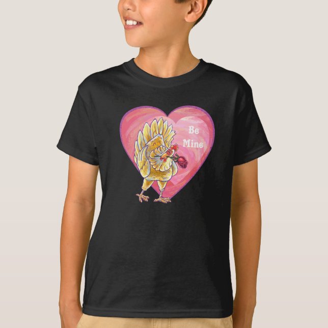 Valentinstag des Hühners T-Shirt (Vorderseite)