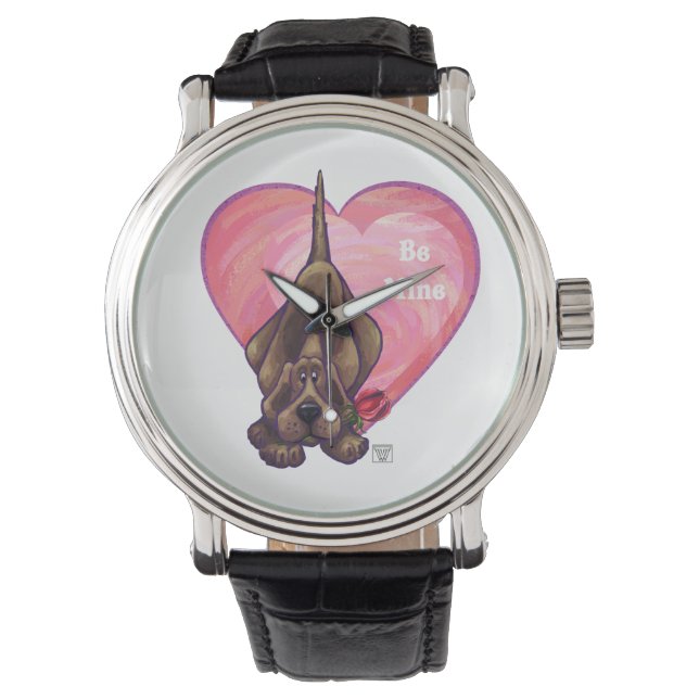 Valentinstag des Hundes Armbanduhr (Vorderseite)