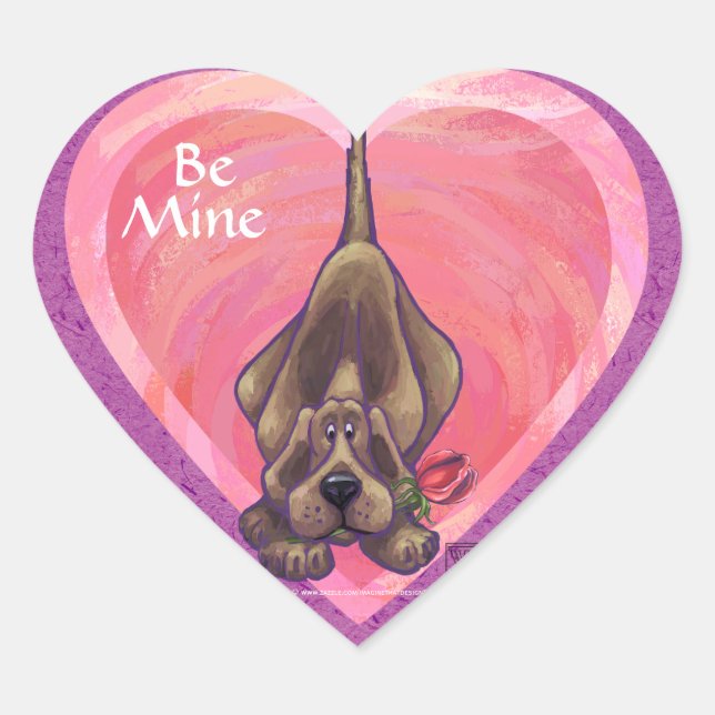 Valentinstag des Hundes Herz-Aufkleber (Vorderseite)