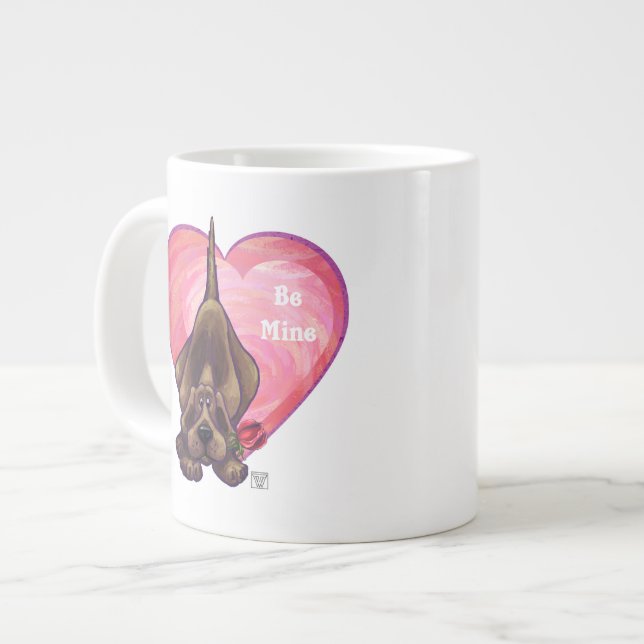 Valentinstag des Hundes Jumbo-Tasse (Vorderseite Links)