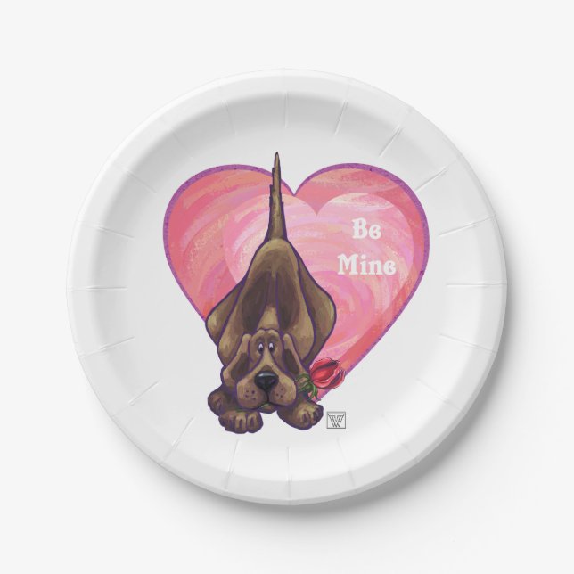 Valentinstag des Hundes Pappteller (Vorderseite)