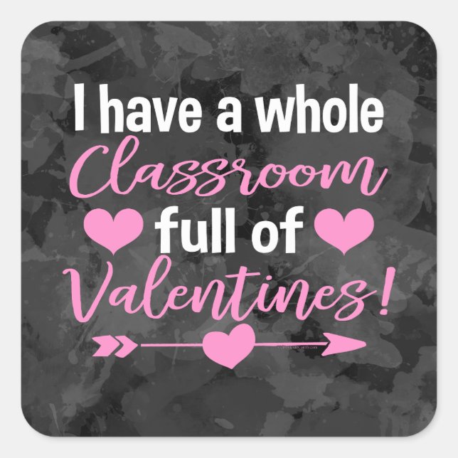 Valentinstag des Lehrers Quadratischer Aufkleber (Vorderseite)