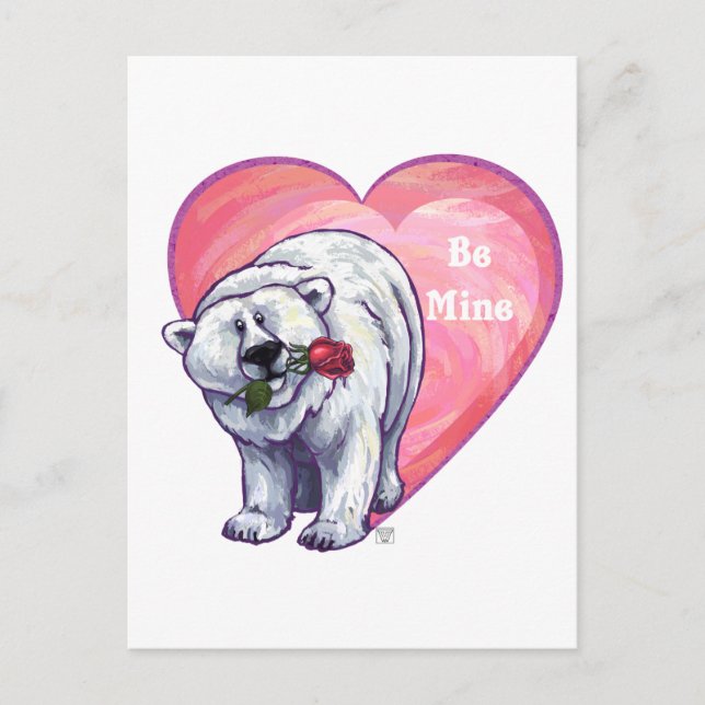 Valentinstag des Polarbären Feiertagspostkarte (Vorderseite)