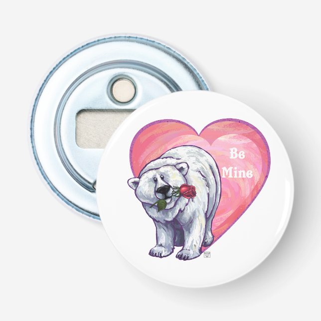 Valentinstag des Polarbären Flaschenöffner (Vorderseite)