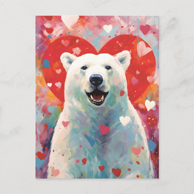 Valentinstag des Polarbären Postkarte (Vorderseite)