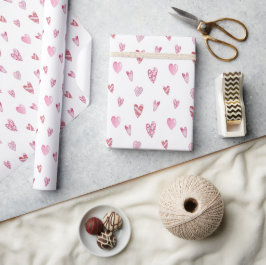 Valentinstag des rosa Herzens Geschenkpapier