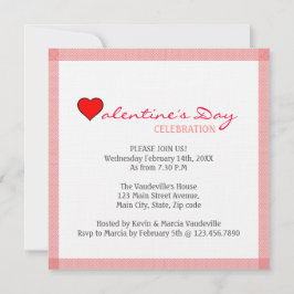Valentinstag des Roten Herzens Einladung