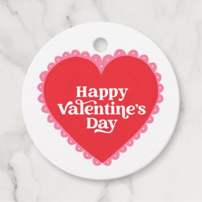 Valentinstag des Roten Herzens Geschenkanhänger (Vorderseite)
