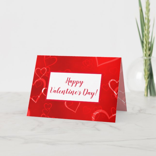 Valentinstag des Roten Herzens Karte (Vorderseite)
