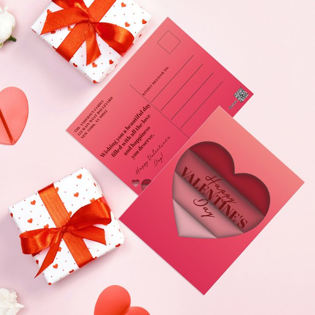 Valentinstag des Roten Herzens Postkarte (Von Creator hochgeladen)