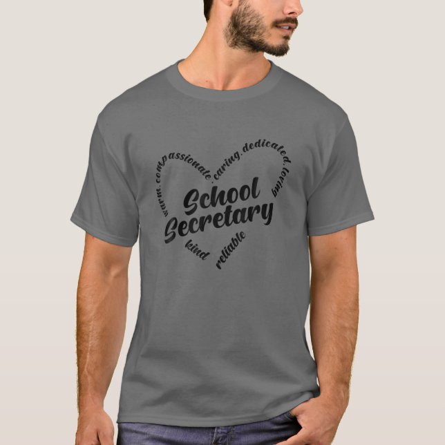 Valentinstag des Schulsekretärs Zitat Funny School T-Shirt (Vorderseite)