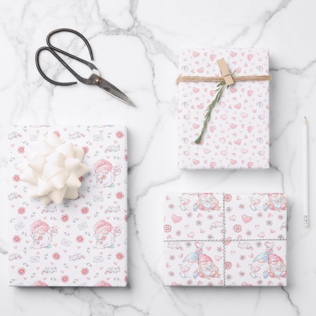 Valentinstag des Weißen Geschenkpapier Set (Vorderseite)