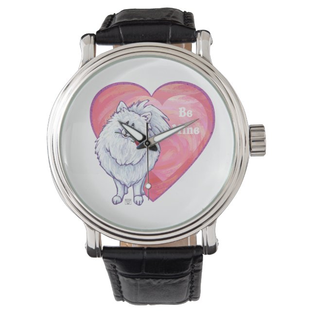 Valentinstag des weißen Spitzes Armbanduhr (Vorderseite)