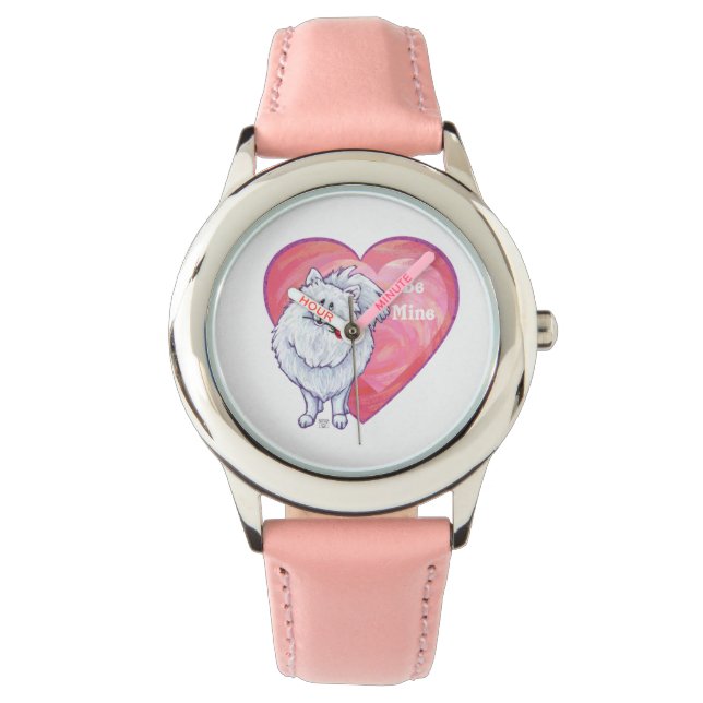 Valentinstag des weißen Spitzes Armbanduhr (Vorderseite)