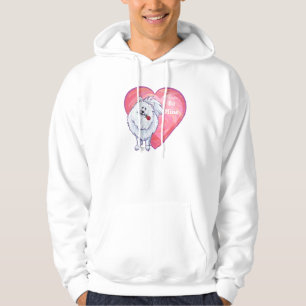 Valentinstag des weißen Spitzes Hoodie