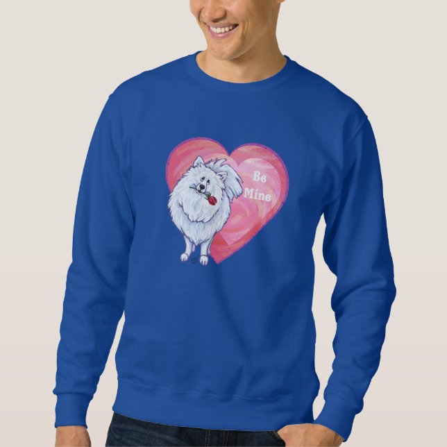 Valentinstag des weißen Spitzes Sweatshirt (Vorderseite)