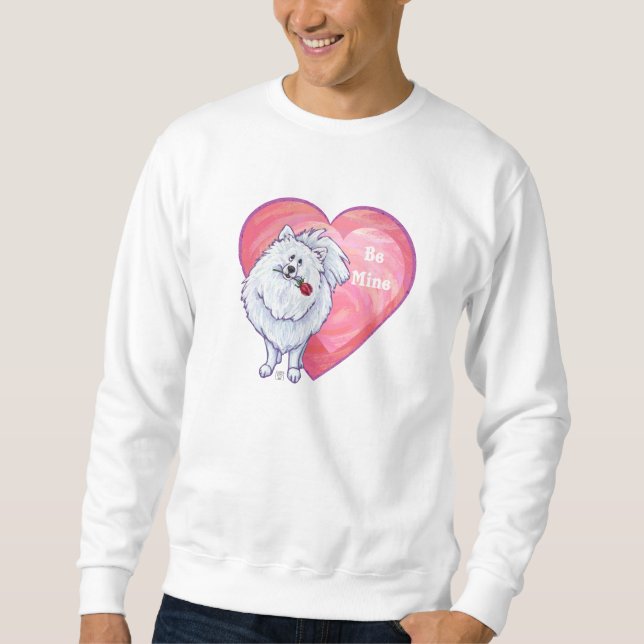 Valentinstag des weißen Spitzes Sweatshirt (Vorderseite)