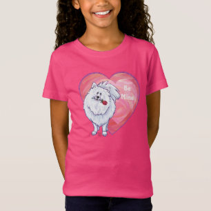 Valentinstag des weißen Spitzes T-Shirt