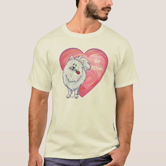 Valentinstag des weißen Spitzes T-Shirt (Vorderseite)
