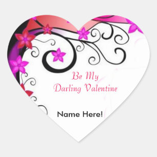 Valentinstag Design für Herz-Aufkleber, Glossy Herz-Aufkleber