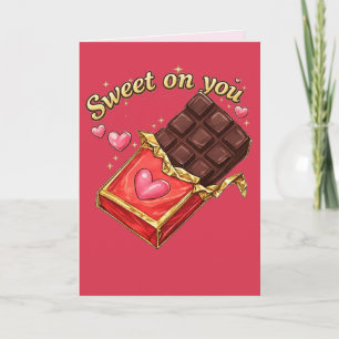 Valentinstag-Design inspiriert von Schokolade Karte
