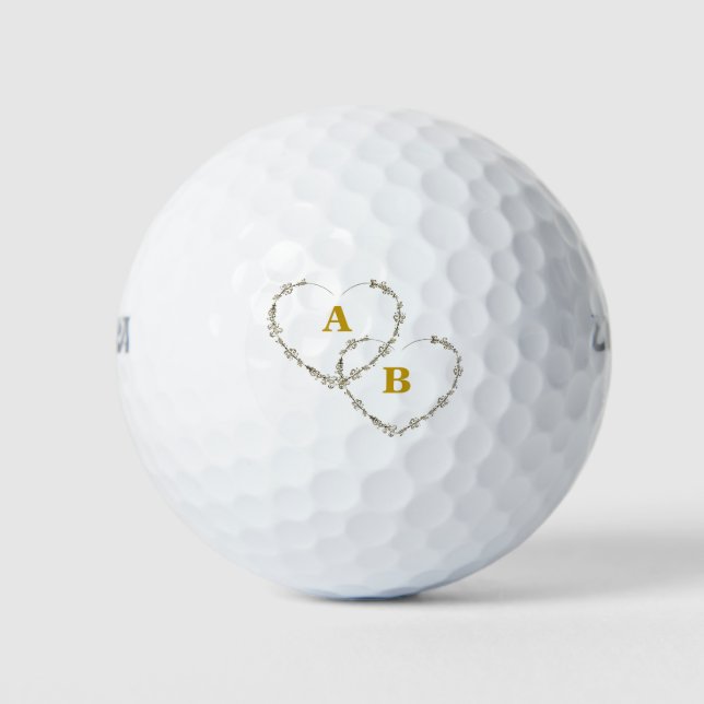 Valentinstag Designgeschenk Golfball (Vorderseite)