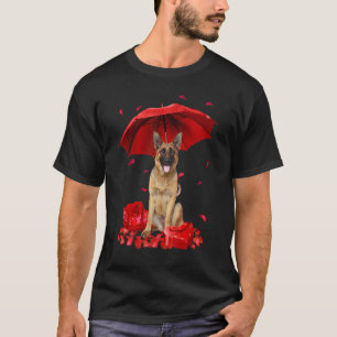 Valentinstag Deutscher Schäferhund Schirmpfropfen T-Shirt