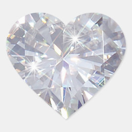 Valentinstag - Diamanten Herz-Aufkleber