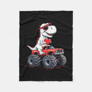 Valentinstag Dinosaur Monster LKW mit Herz B Fleecedecke
