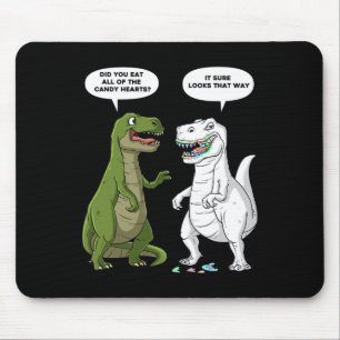 Valentinstag Dinosaur T Rex Fun Hearts Girls Boy Mousepad