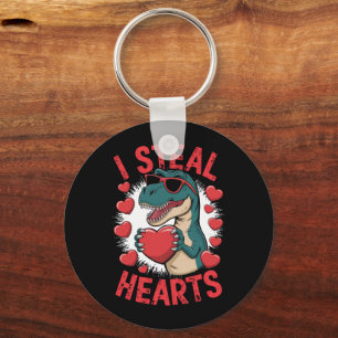 Valentinstag Dinosaurier Ich stehle Herzen Liebe T Schlüsselanhänger