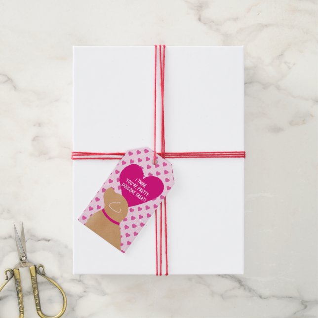 Valentinstag Doggone Großer Geschenktag Geschenkanhänger (Mit Garn)